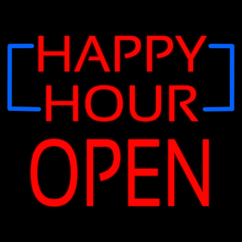 Happy Hour Block Open Leuchtreklame