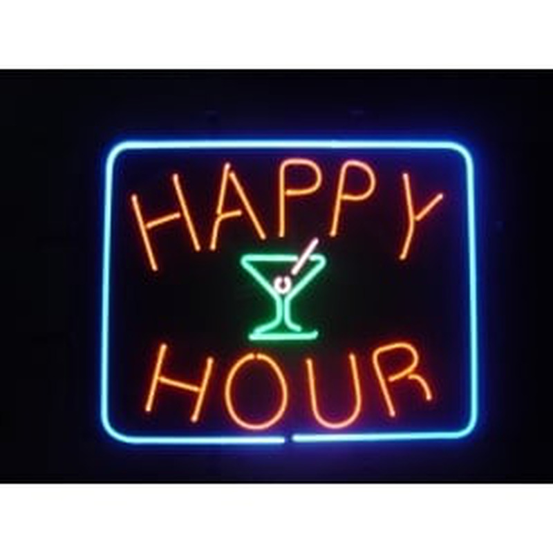 Happy Hour Cocktails Leuchtreklame