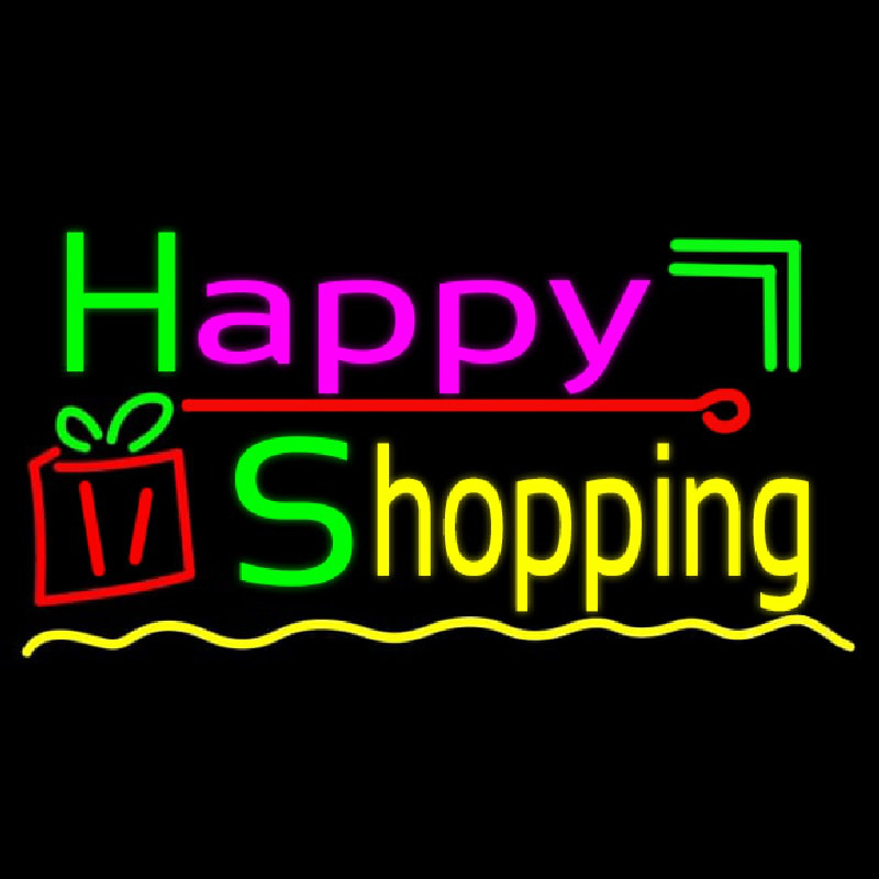 Happy Shopping Logo Leuchtreklame