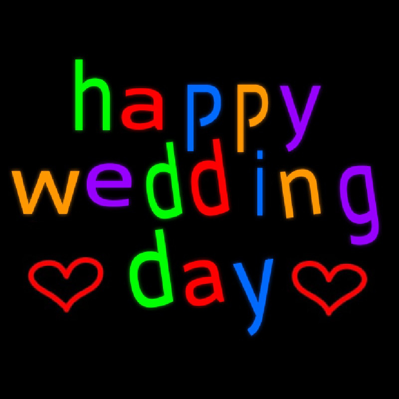 Happy Wedding Day Leuchtreklame