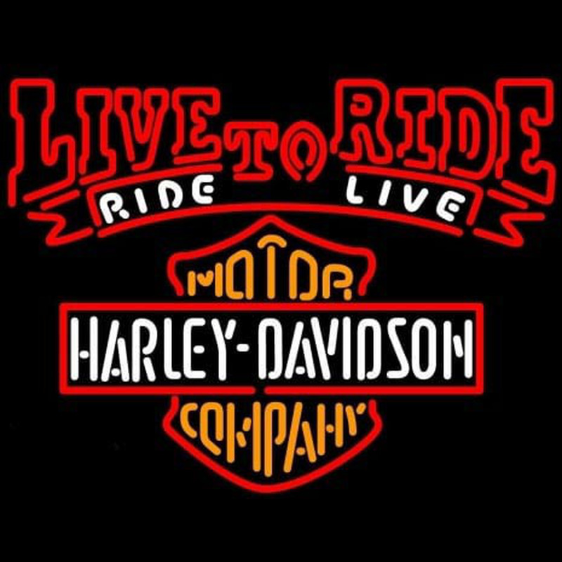 Harley Davidson Live To Ride Ride To Live Leuchtreklame