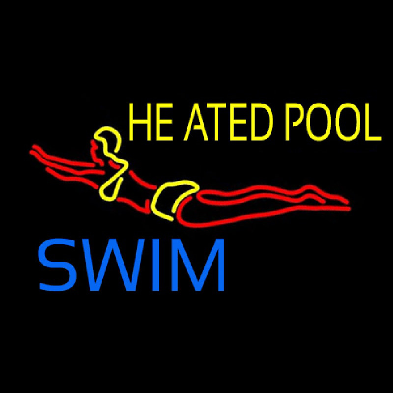 Heated Pool Swim Leuchtreklame