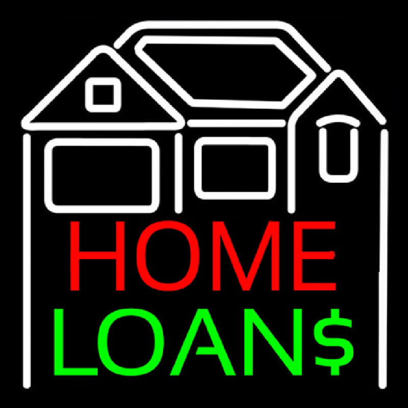 Home Loans With Home Logo Leuchtreklame