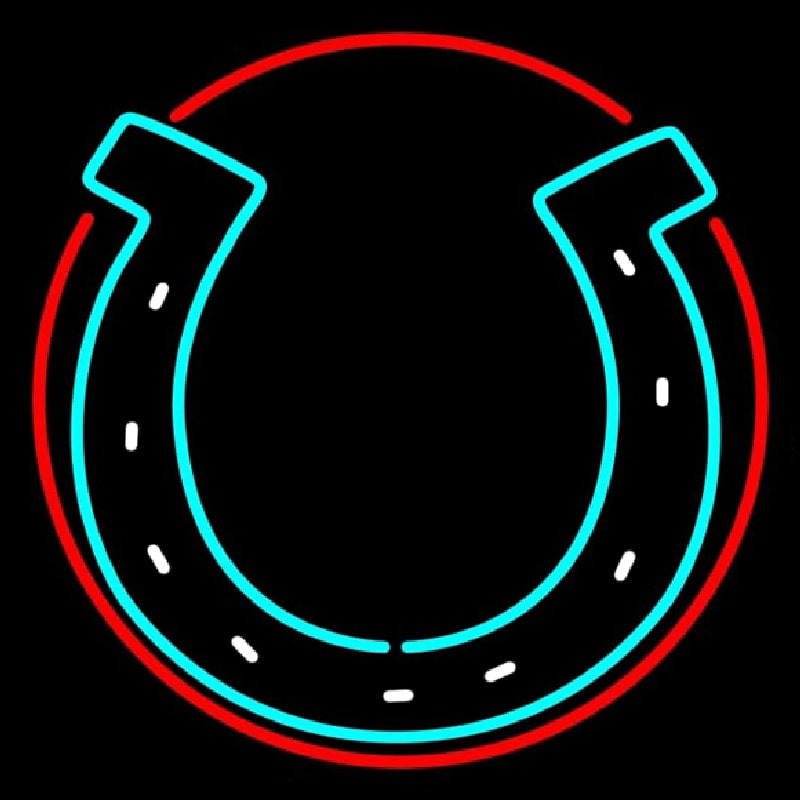 Horseshoe With Red Border Leuchtreklame