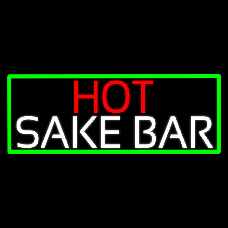 Hot Sake Bar With Green Border Leuchtreklame