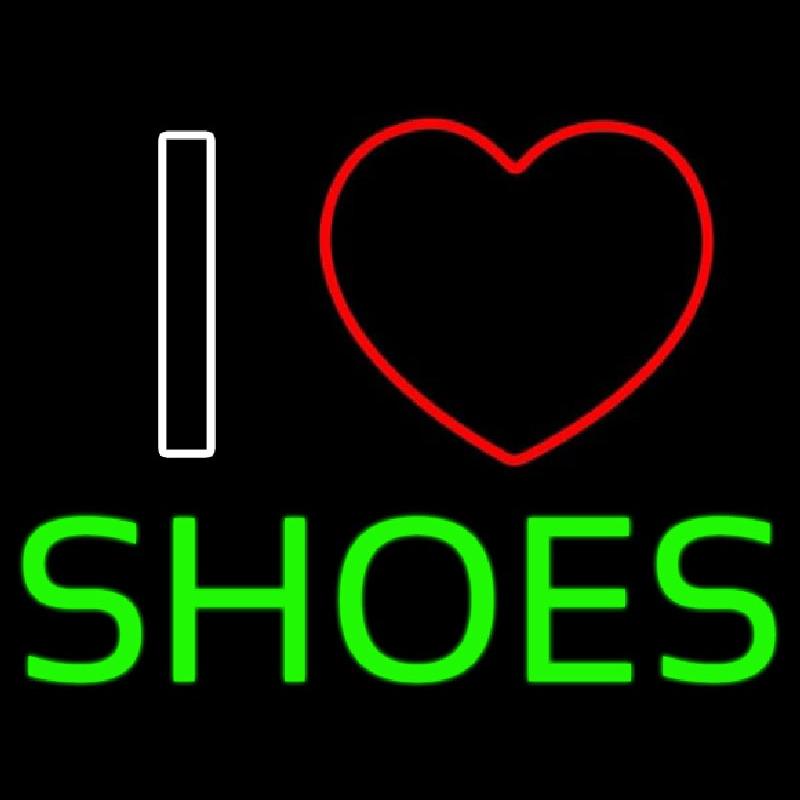 I Love Shoes Heart Logo Leuchtreklame