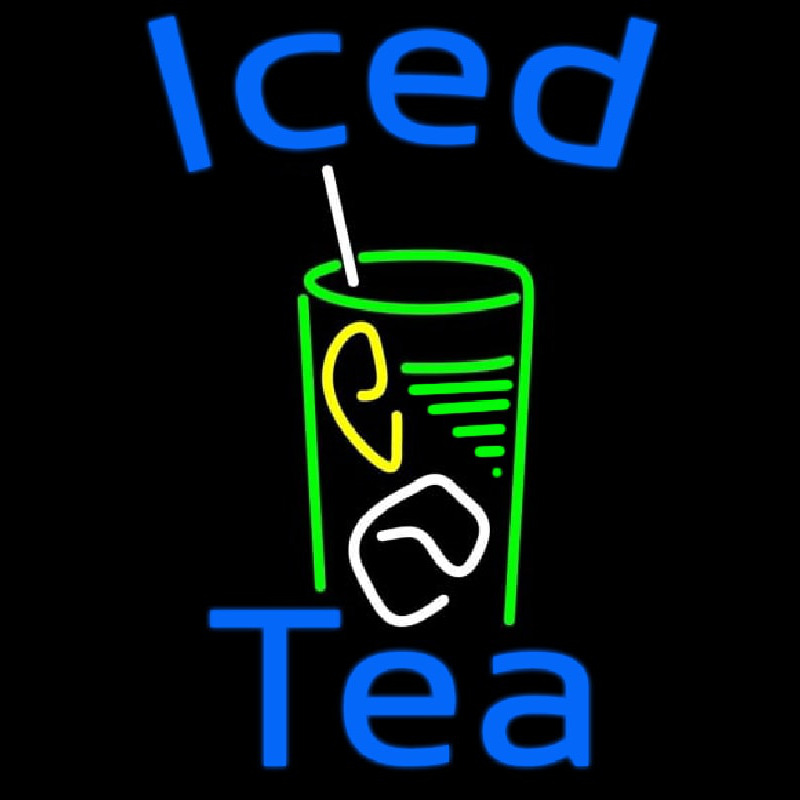 Iced Tea With Glass Leuchtreklame