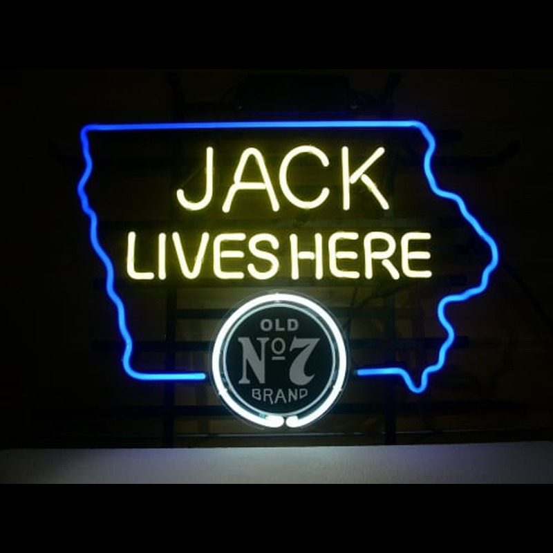 Jack Daniels Jack Lives Here IOWA Whiskey Leuchtreklame