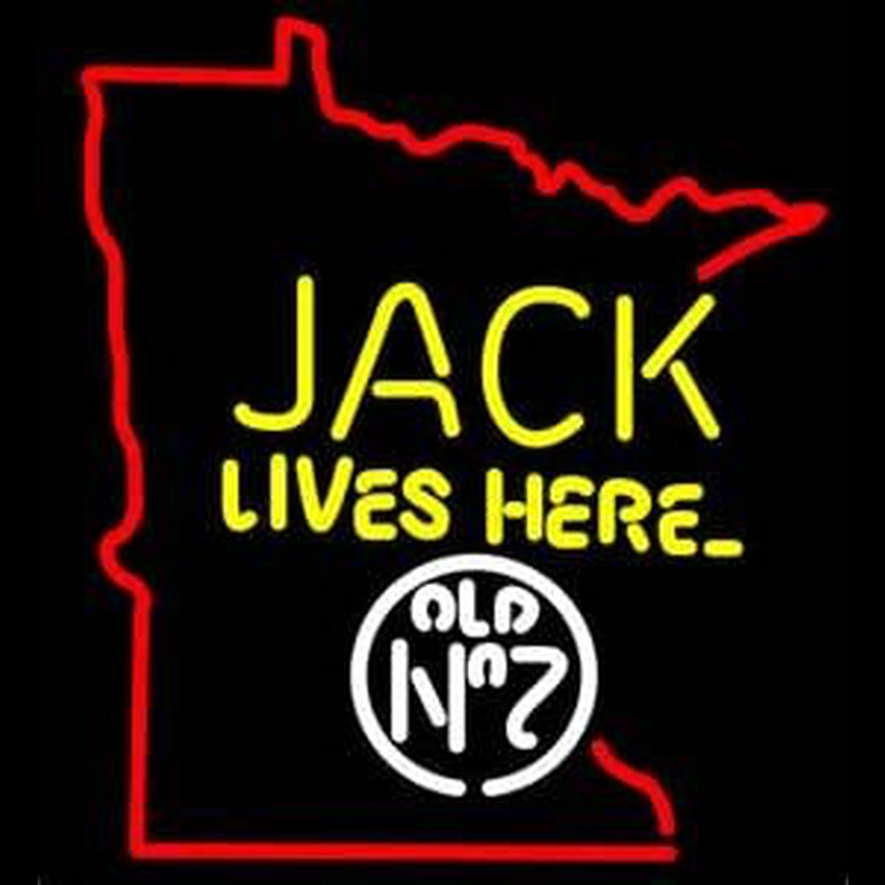 Jack Daniels Jack Lives here Minnesota Whiskey Leuchtreklame