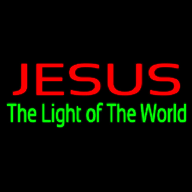 Jesus The Light Of World Leuchtreklame