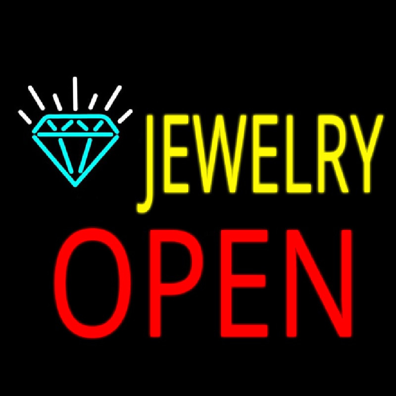 Jewelry Block Open Leuchtreklame