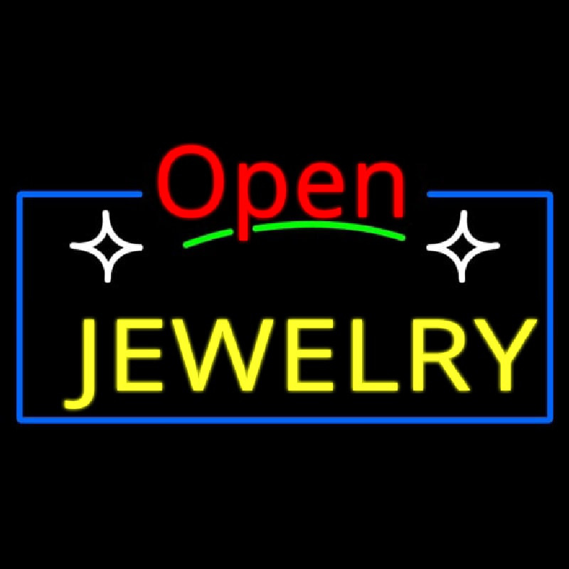 Jewelry Open Red Leuchtreklame