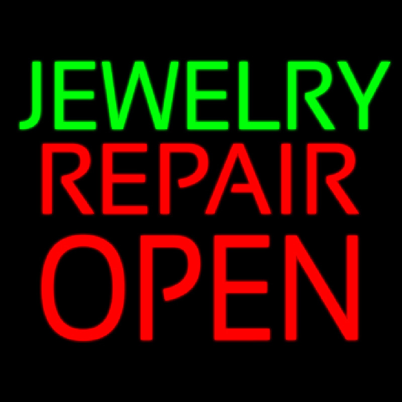 Jewelry Repair Block Open Leuchtreklame