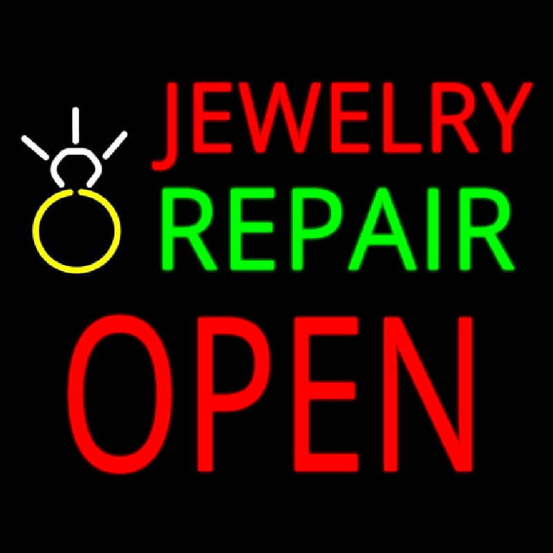 Jewelry Repair Block Open With Logo Leuchtreklame