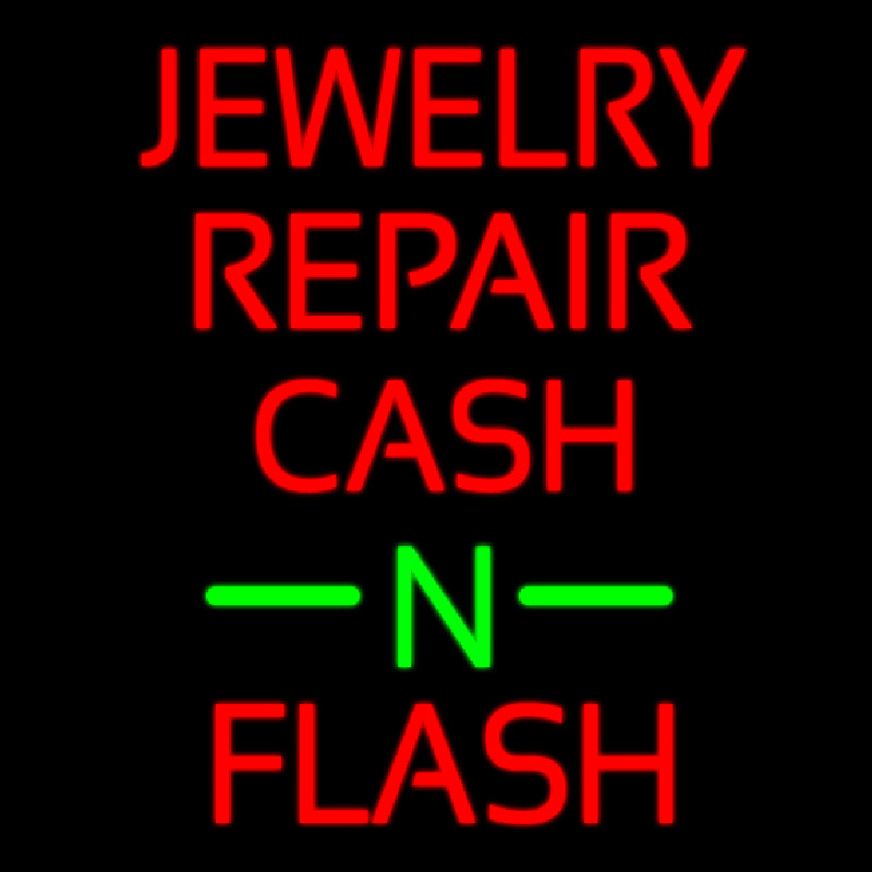 Jewelry Repair Cash N Flash White Border Leuchtreklame