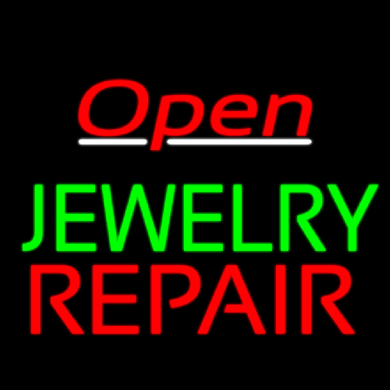 Jewelry Repair Open Red Leuchtreklame