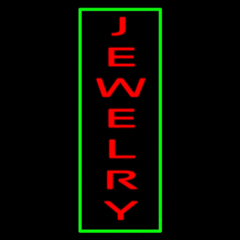 Jewelry Vertical Green Border Leuchtreklame