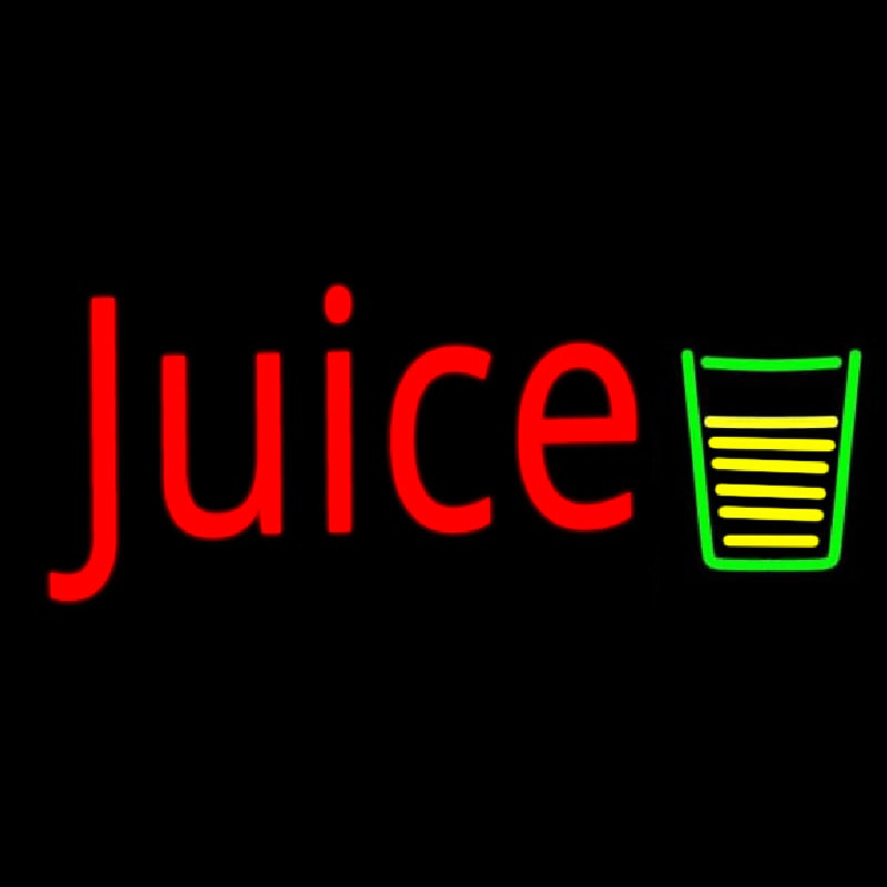 Juice With Glass Leuchtreklame