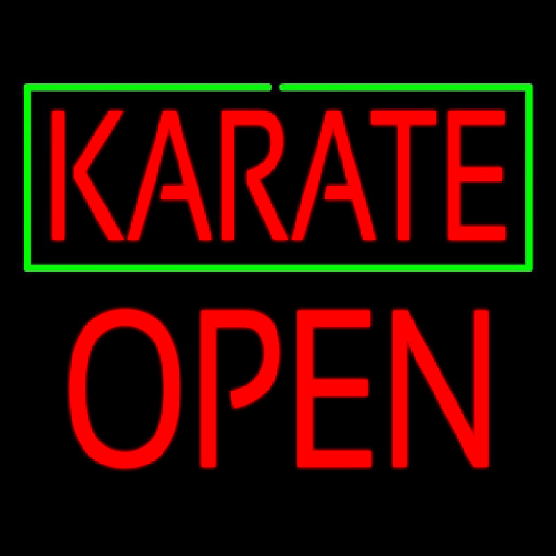 Karate Block Open Leuchtreklame