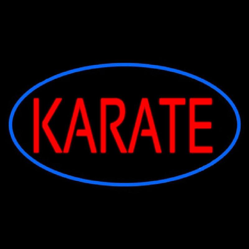 Karate Oval Blue Leuchtreklame