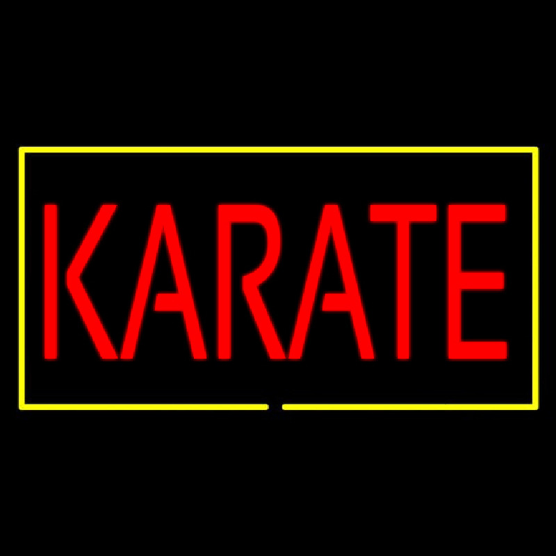 Karate Rectangle Yellow Leuchtreklame