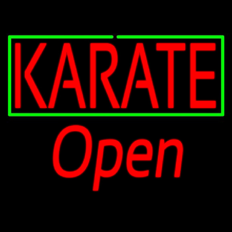 Karate Script1 Open Leuchtreklame