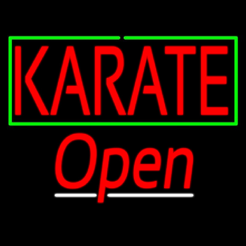 Karate Script2 Open Leuchtreklame