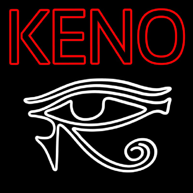 Keno With Eye Icon Leuchtreklame