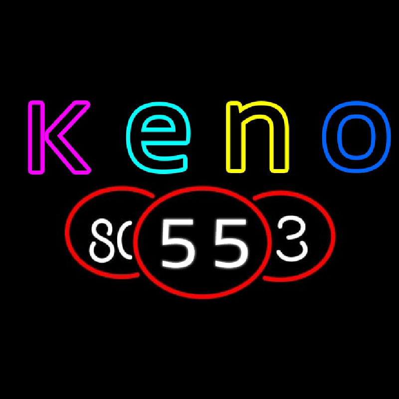 Keno With Multi Color Ball 1 Leuchtreklame