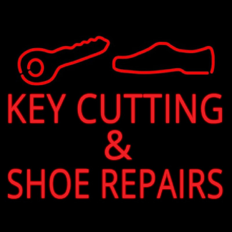 Key Cutting And Shoe Repairs Logo Leuchtreklame