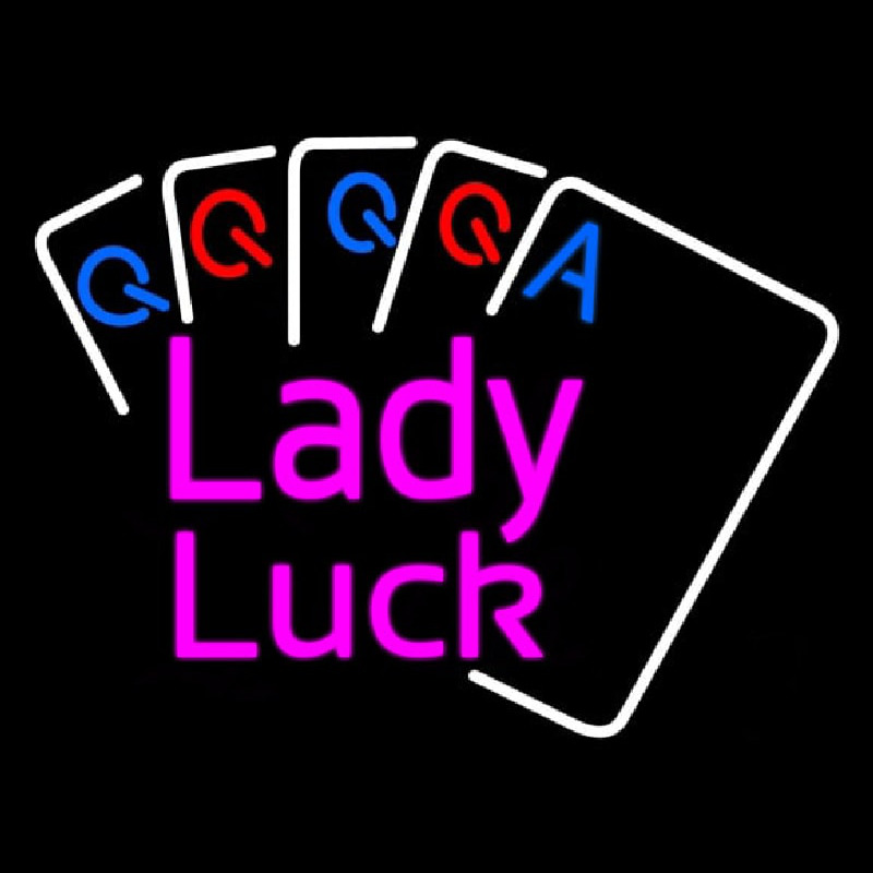 Lady Luck Cards Leuchtreklame