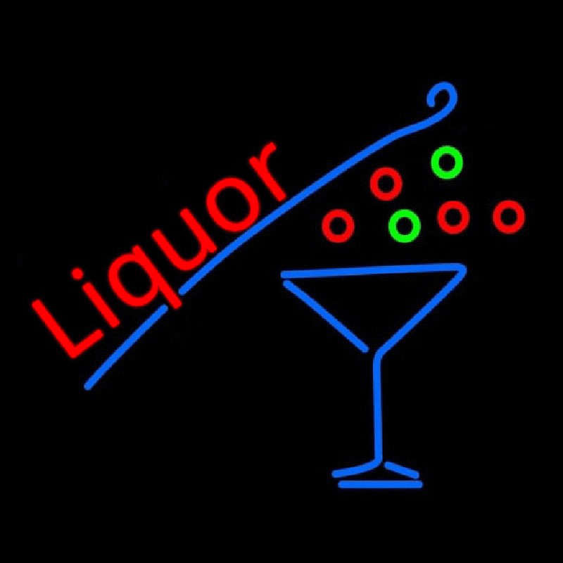 Liquor With Martini Glass Leuchtreklame