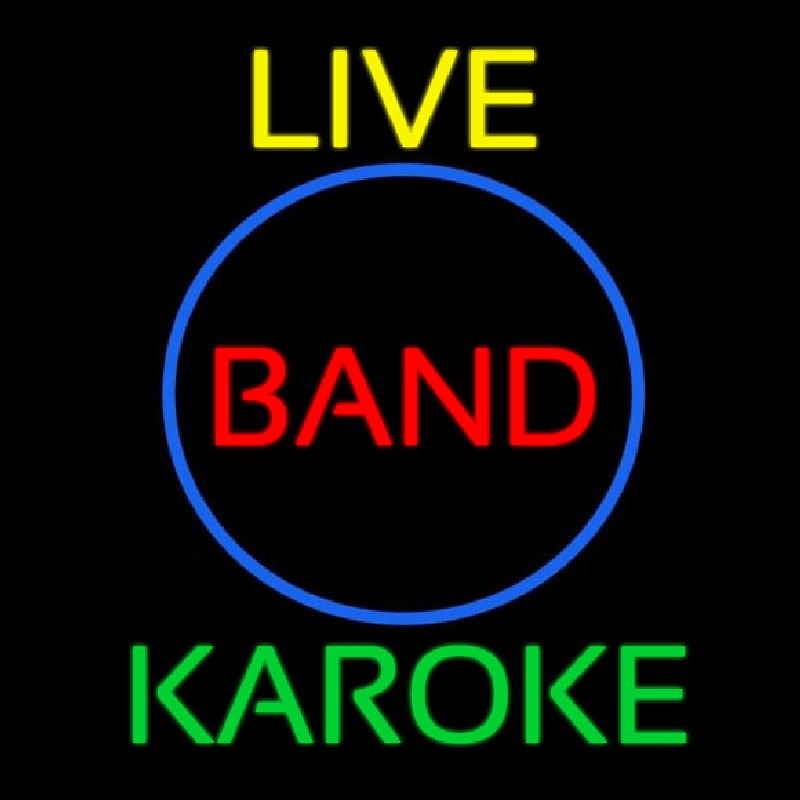 Live Band Karaoke Leuchtreklame