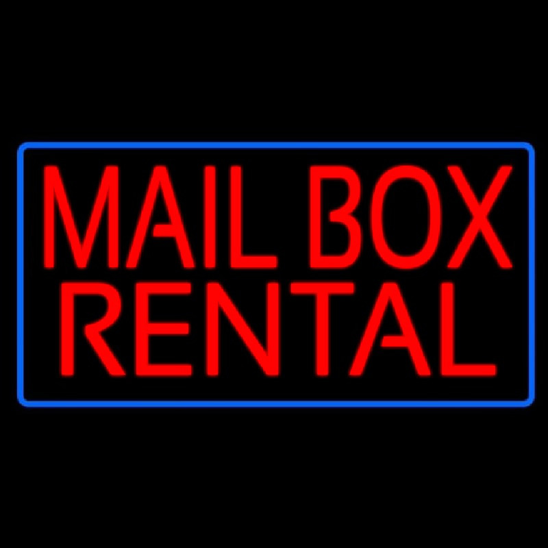 Mail Bo  Rental Blue Border Leuchtreklame