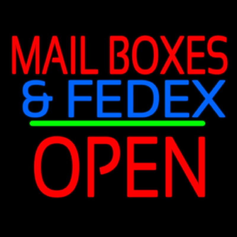 Mail Bo es And Fede  Open Block Green Line Leuchtreklame