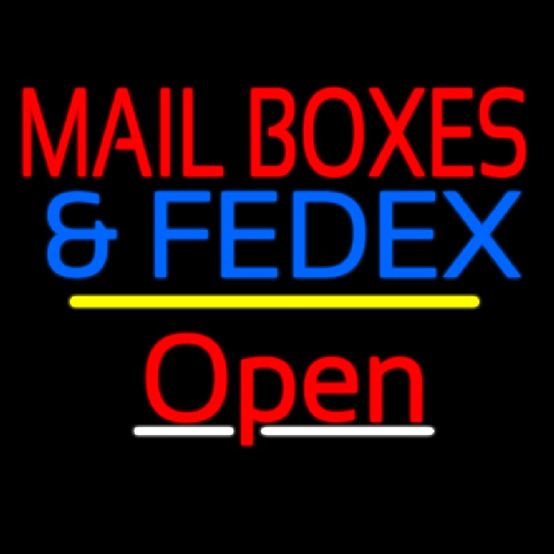 Mail Bo es And Fede  Open Yellow Line Leuchtreklame