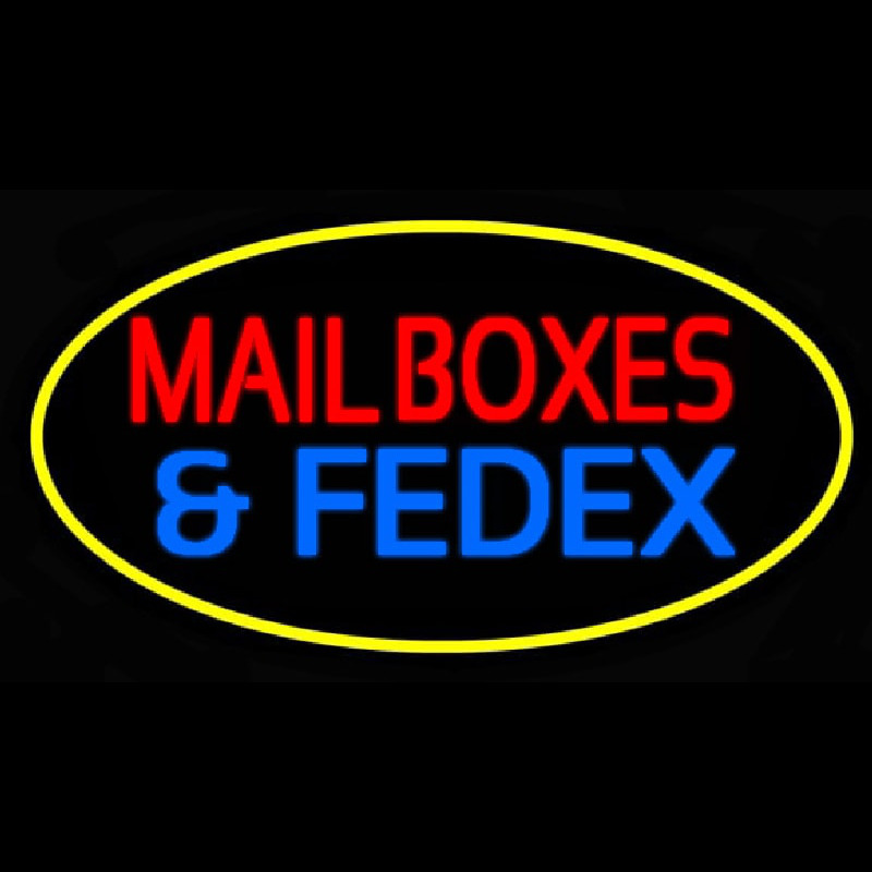 Mail Bo es And Fede  Oval Yellow Leuchtreklame