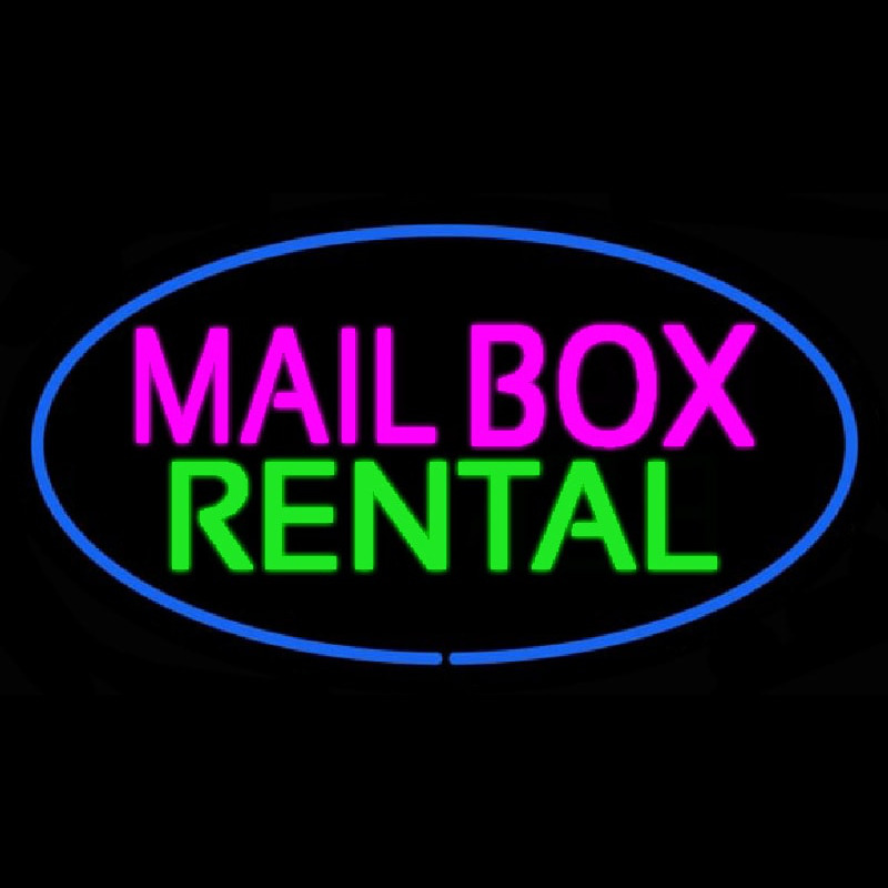 Mailbo  Rental Blue Oval Leuchtreklame