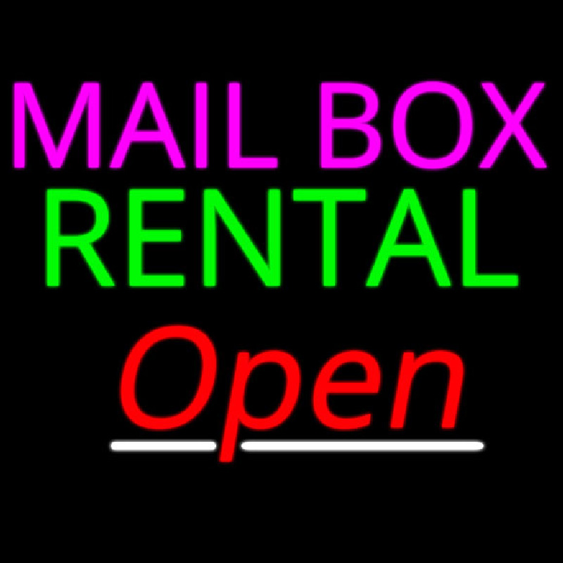 Mailbo  Rental Open Leuchtreklame