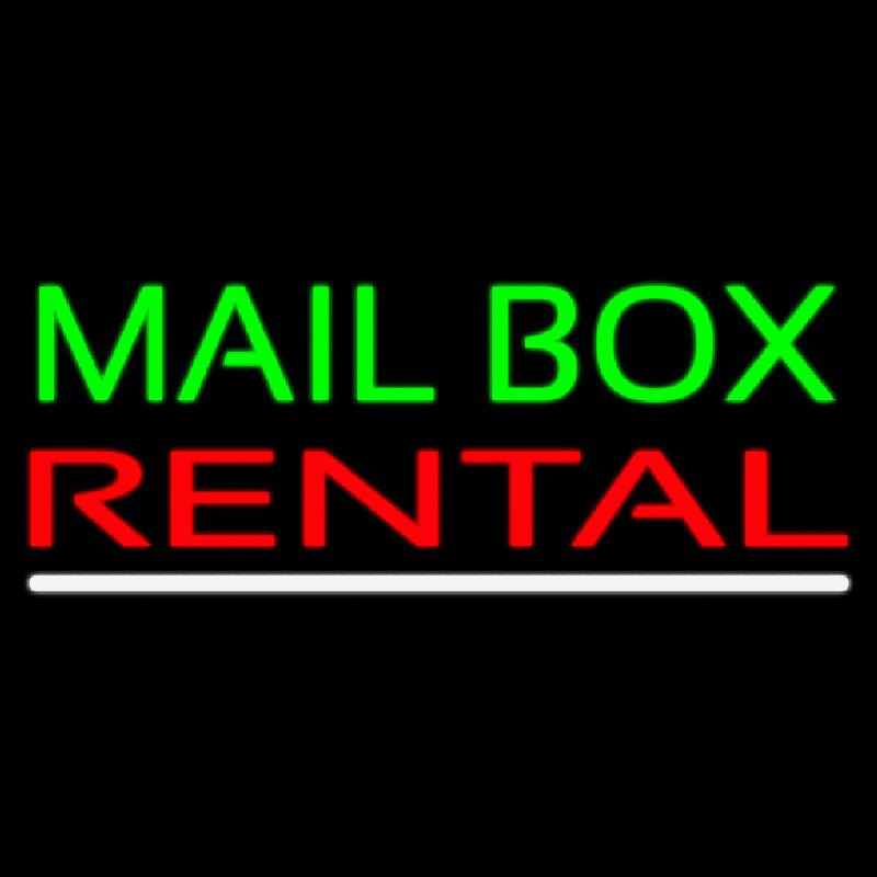 Mailbo  Rental White Line Leuchtreklame