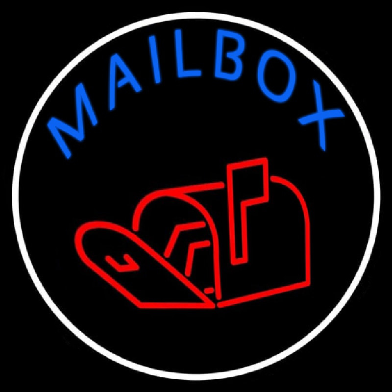 Mailbo  With Logo Circle Leuchtreklame