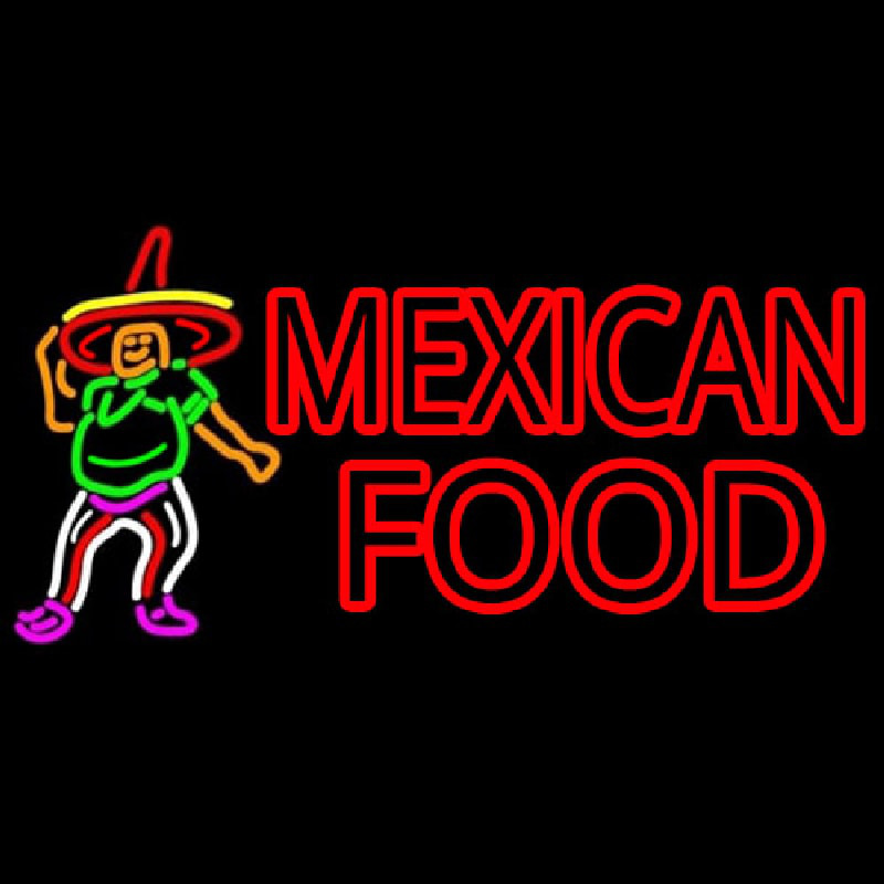 Mexican Food Man Logo Leuchtreklame