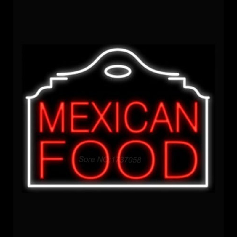 Mexican Food Red Building Leuchtreklame