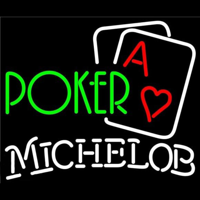 Michelob Green Poker Beer Sign Leuchtreklame