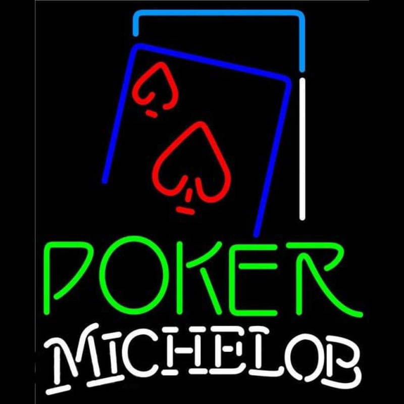 Michelob Green Poker Red Heart Beer Sign Leuchtreklame