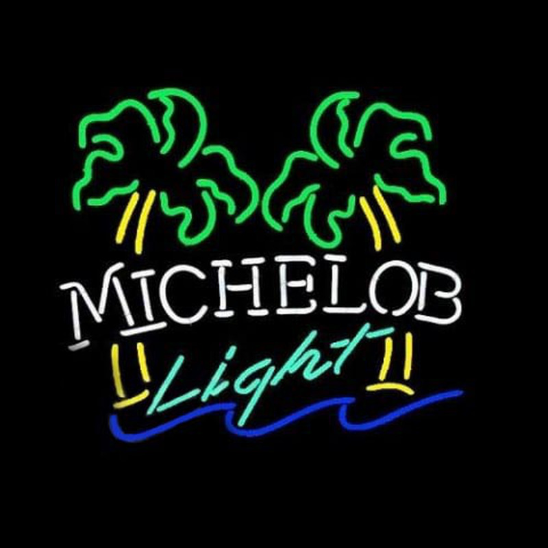 Michelob Light Dual Palm Trees Leuchtreklame