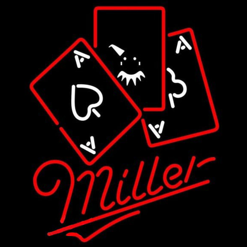 Miller Ace And Poker Beer Sign Leuchtreklame