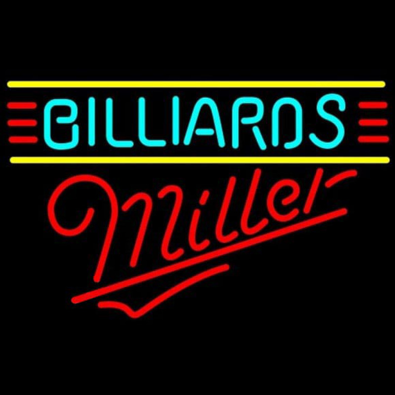 Miller Billiards Te t Borders Pool Beer Sign Leuchtreklame