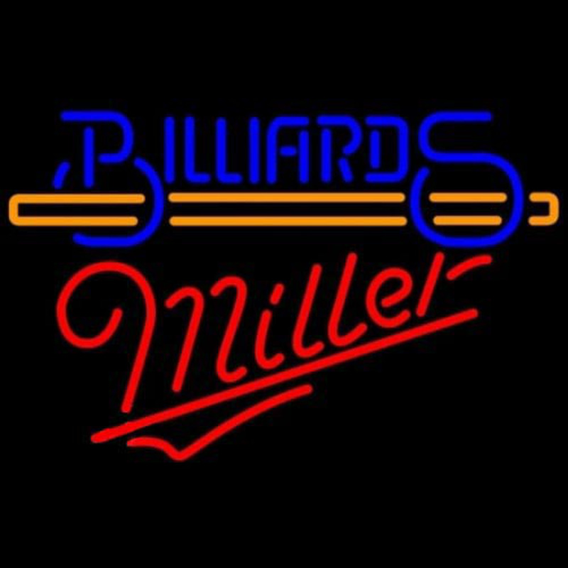 Miller Billiards With Stick Pool Leuchtreklame