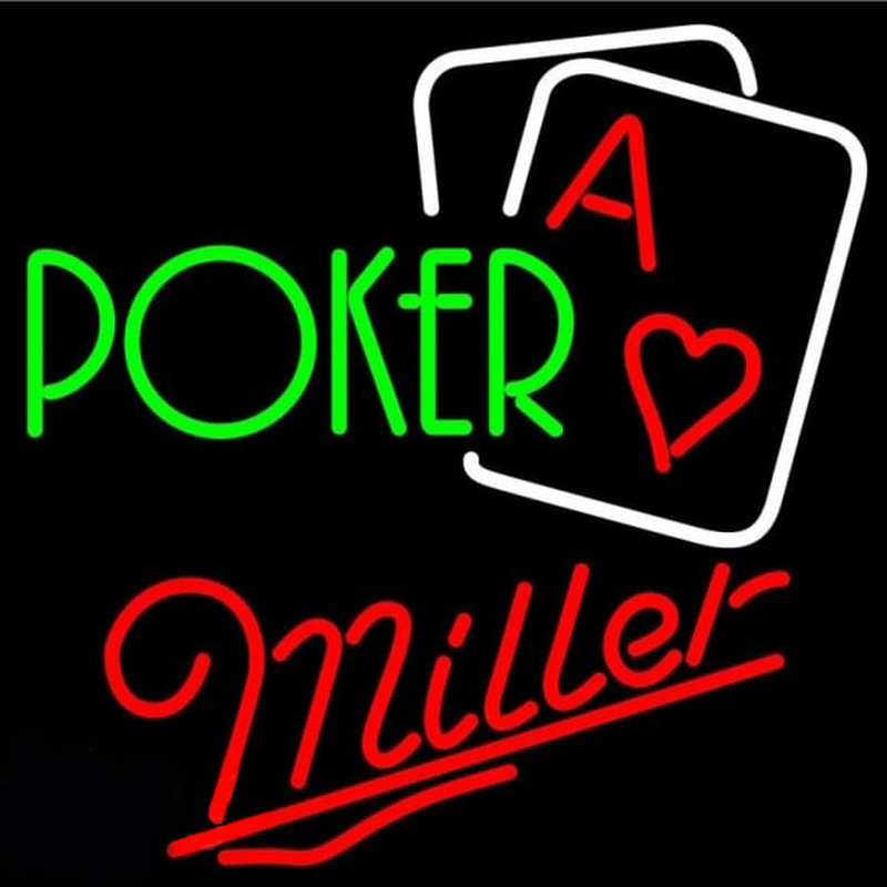 Miller Green Poker Beer Sign Leuchtreklame